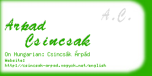 arpad csincsak business card